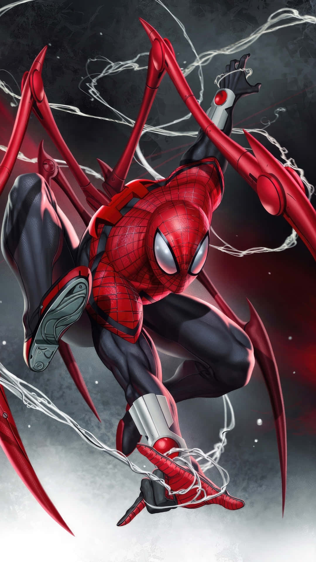 Red Armored Spider Hero Artwork Background