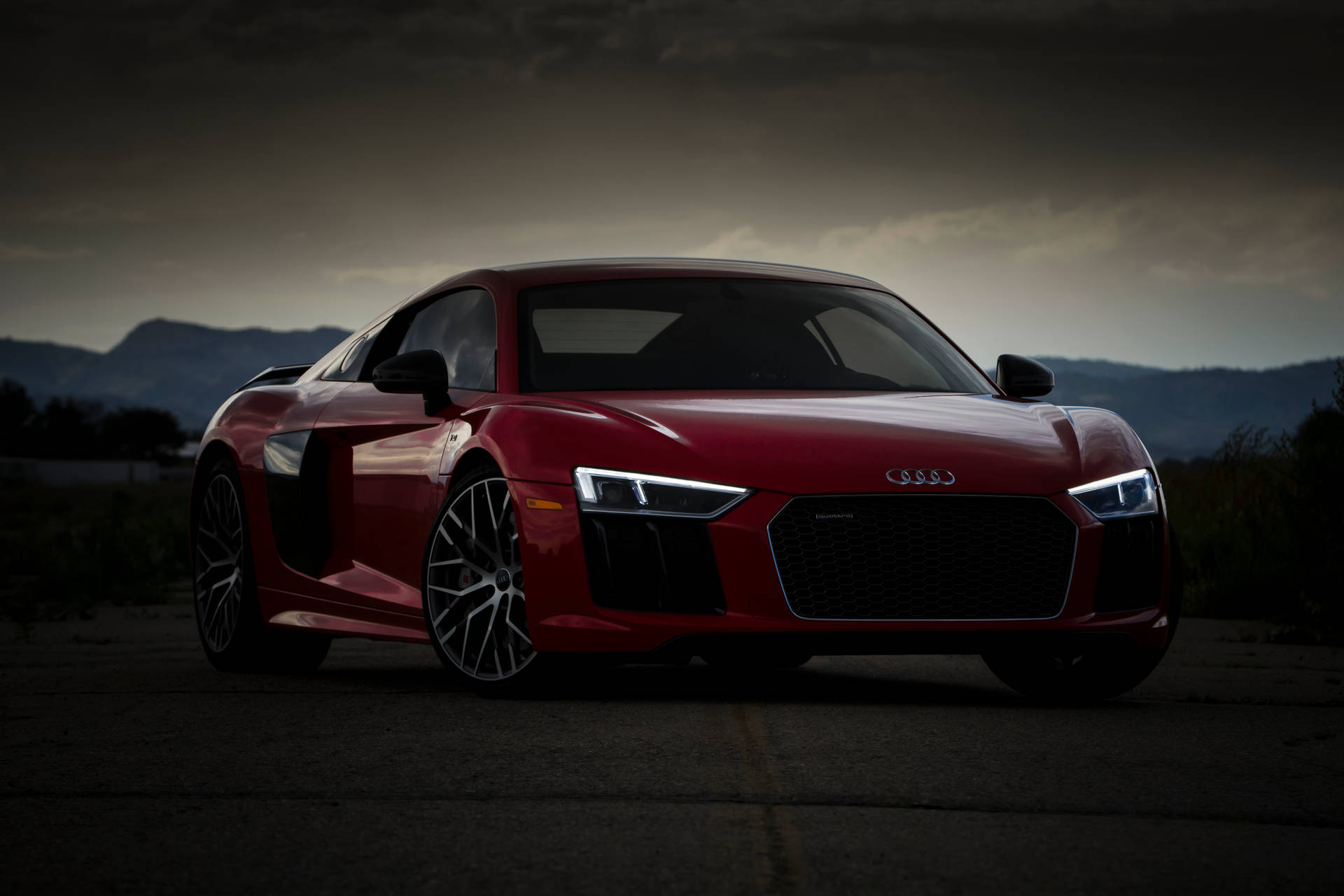 Red Audi R8 Sports Car Background