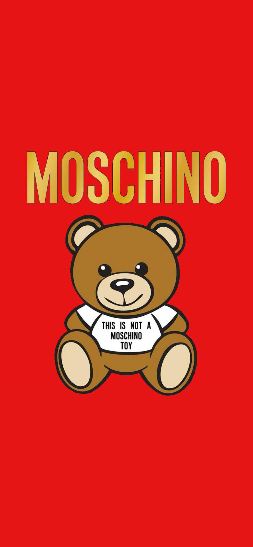 Red Background Moschino Bear Background