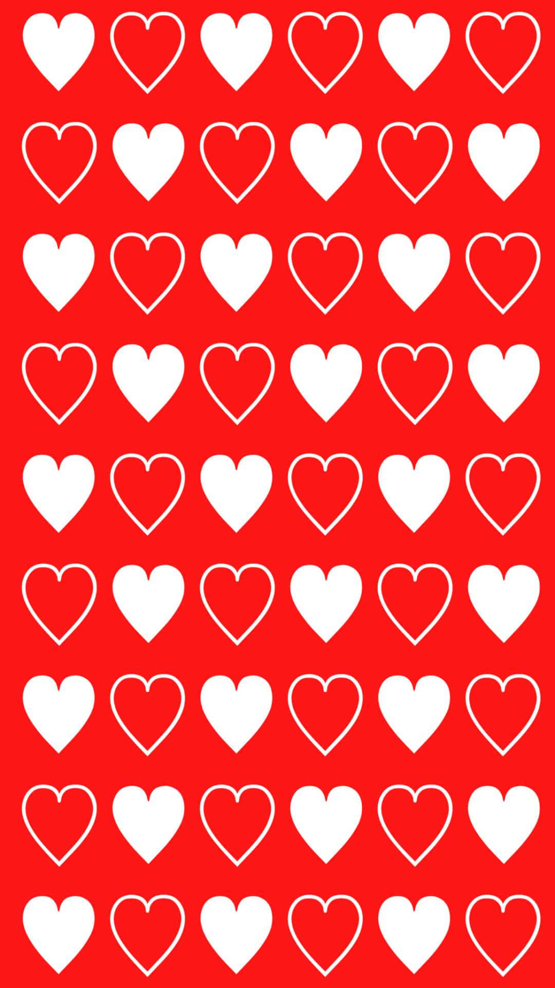 Red Background White Hearts Pattern Background