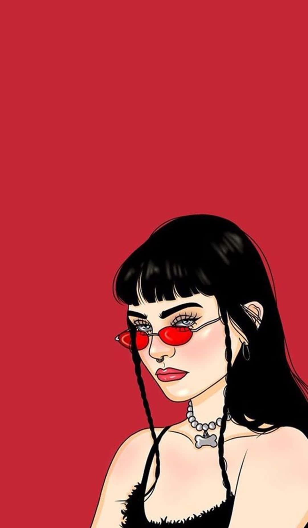 Red Baddie Girl Background