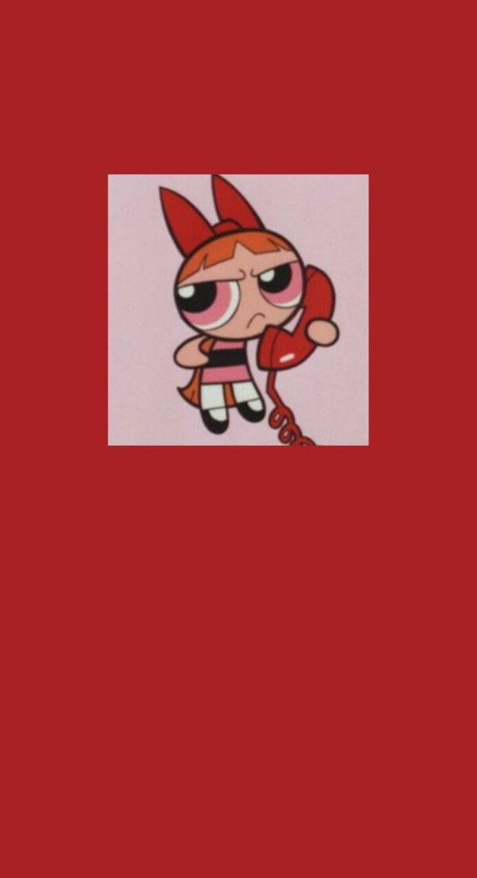 Red Baddie Powerpuff Girl Blossom Background