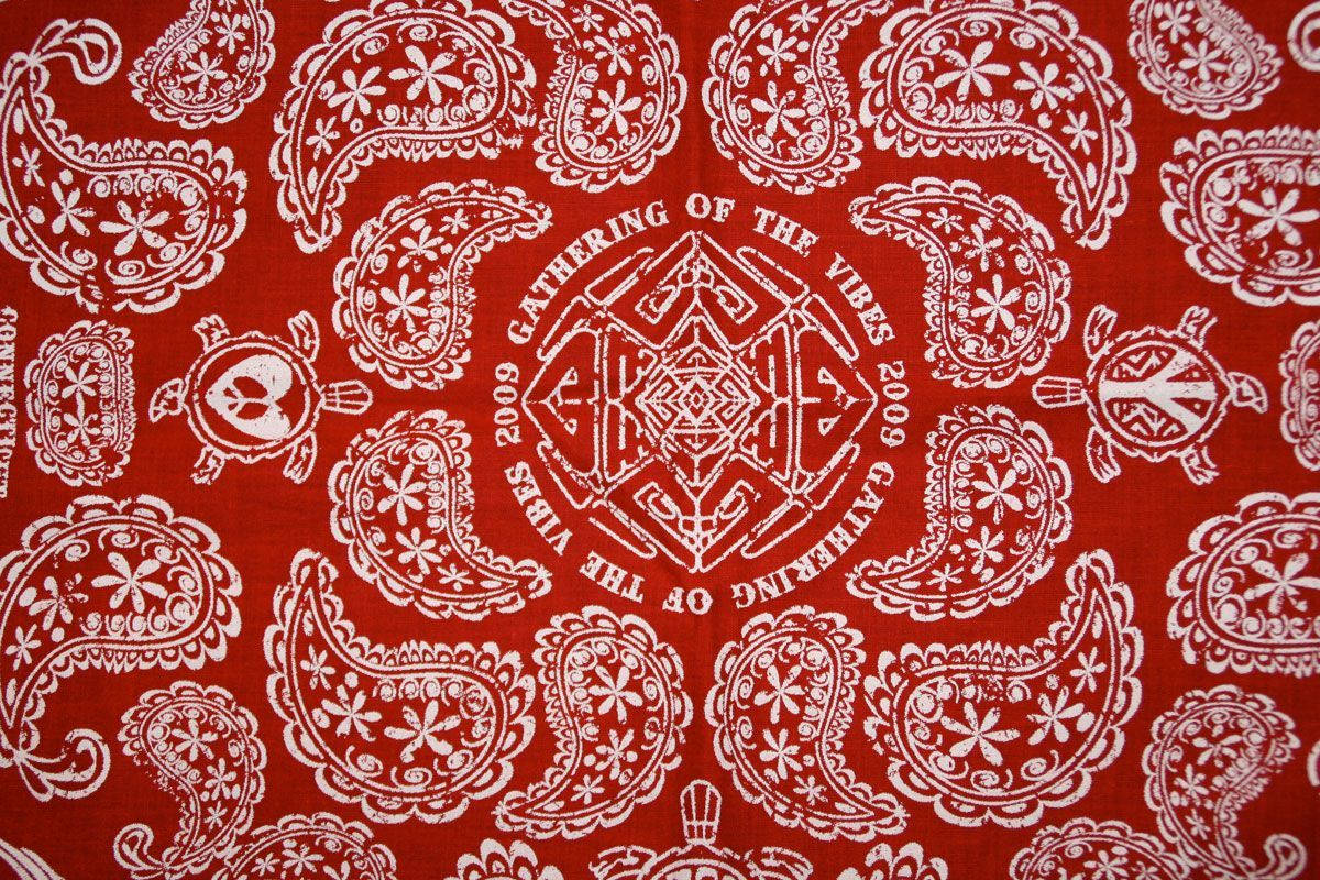 Red Bandanna Paisley Print Background