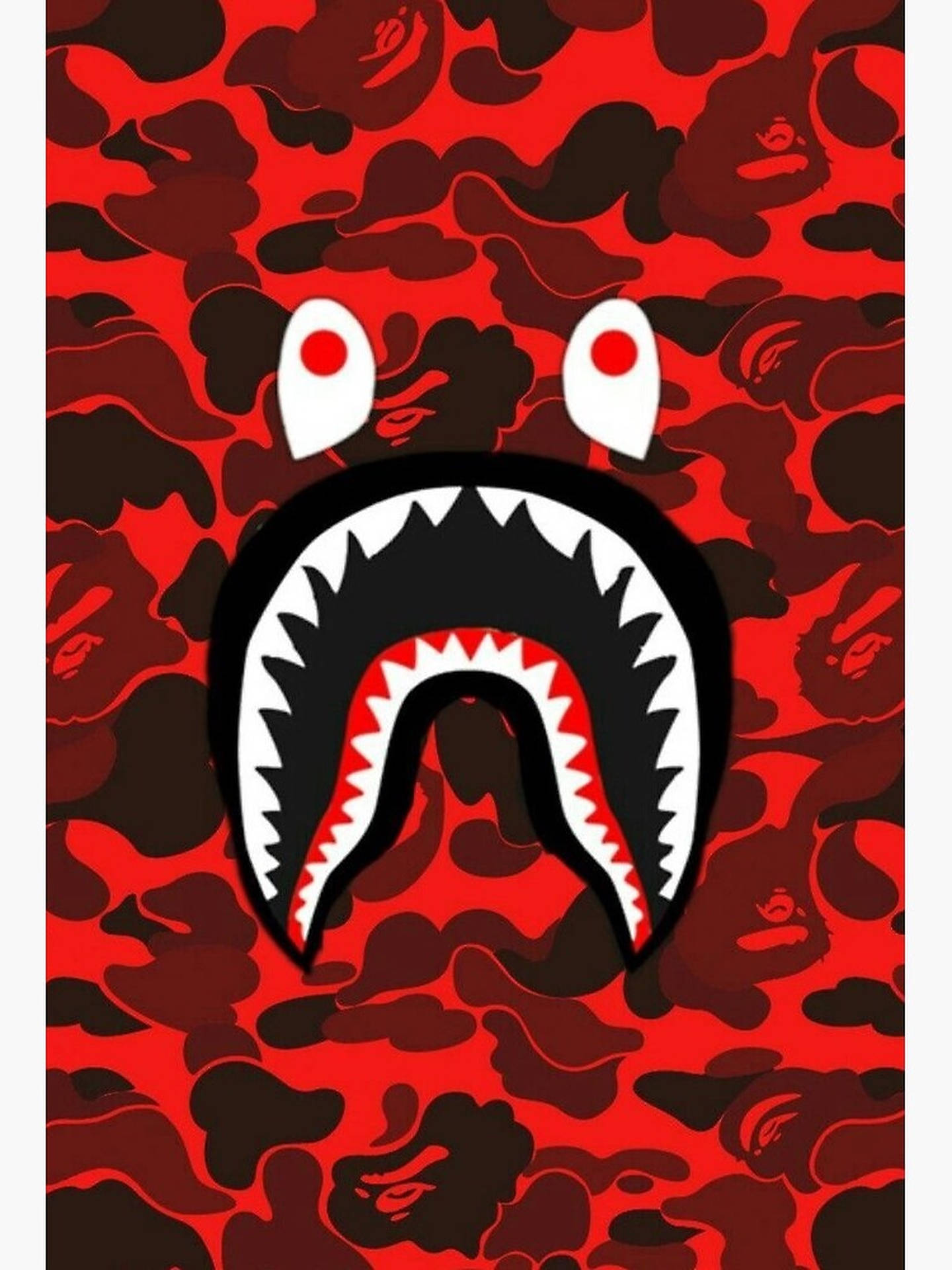 Red Bape Shark Logo Background