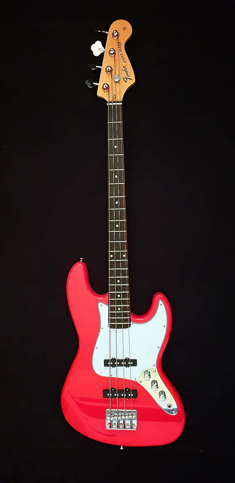 Red Bass Guitar Black Canvas