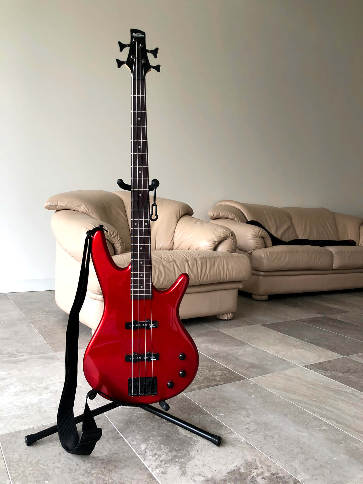 Red Bass Guitar Stand