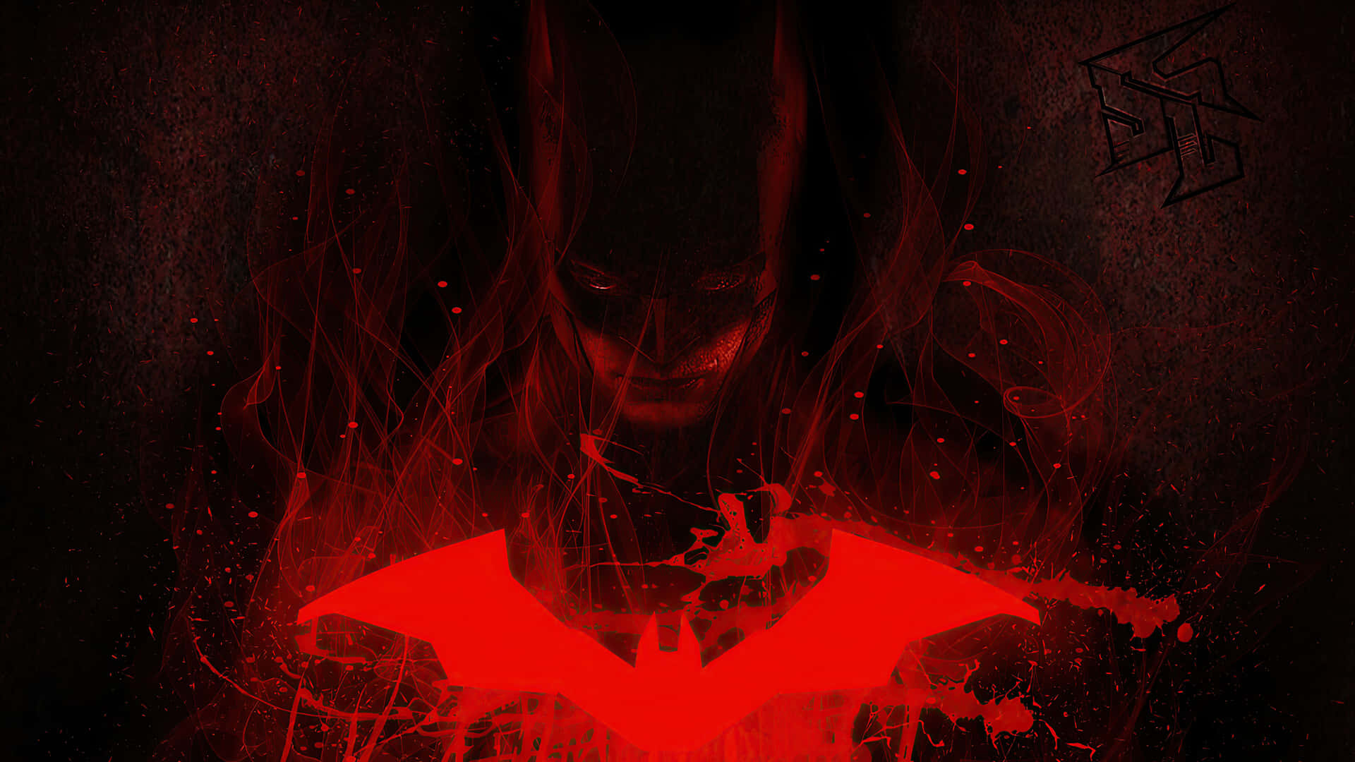 Red Batman Logo Against A White Background. Background