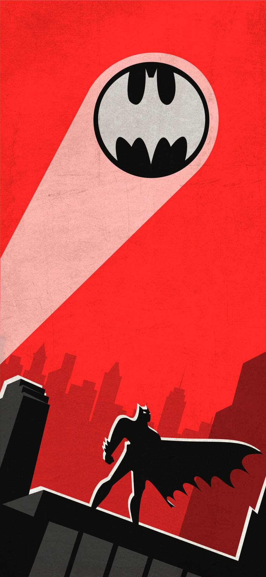 Red Batman Spotlight Animated Mobile Background