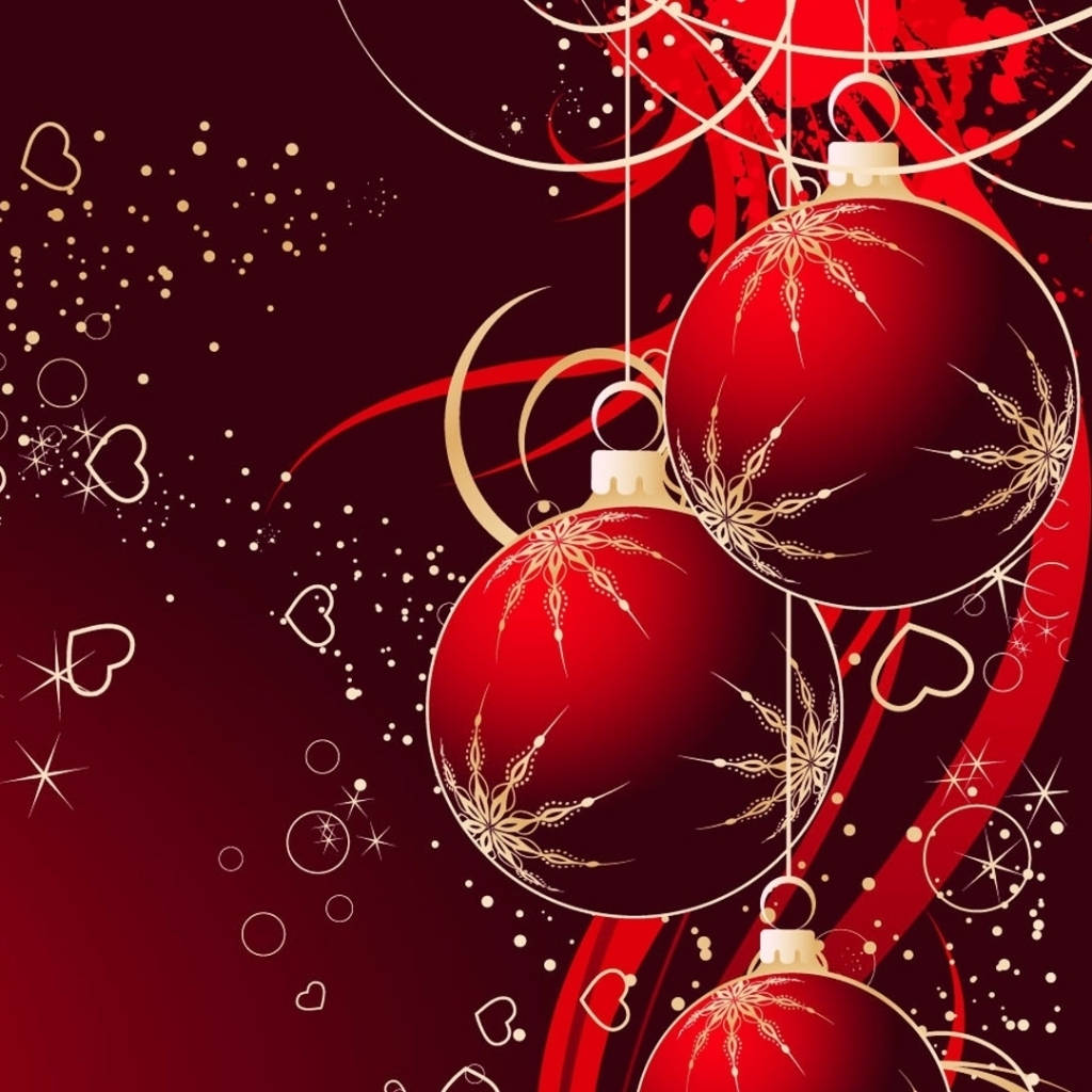 Red Baubles For Christmas Pfp Background