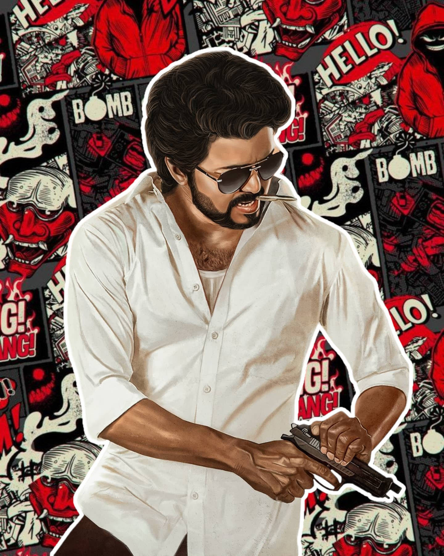 Red Beast Vijay Poster Background