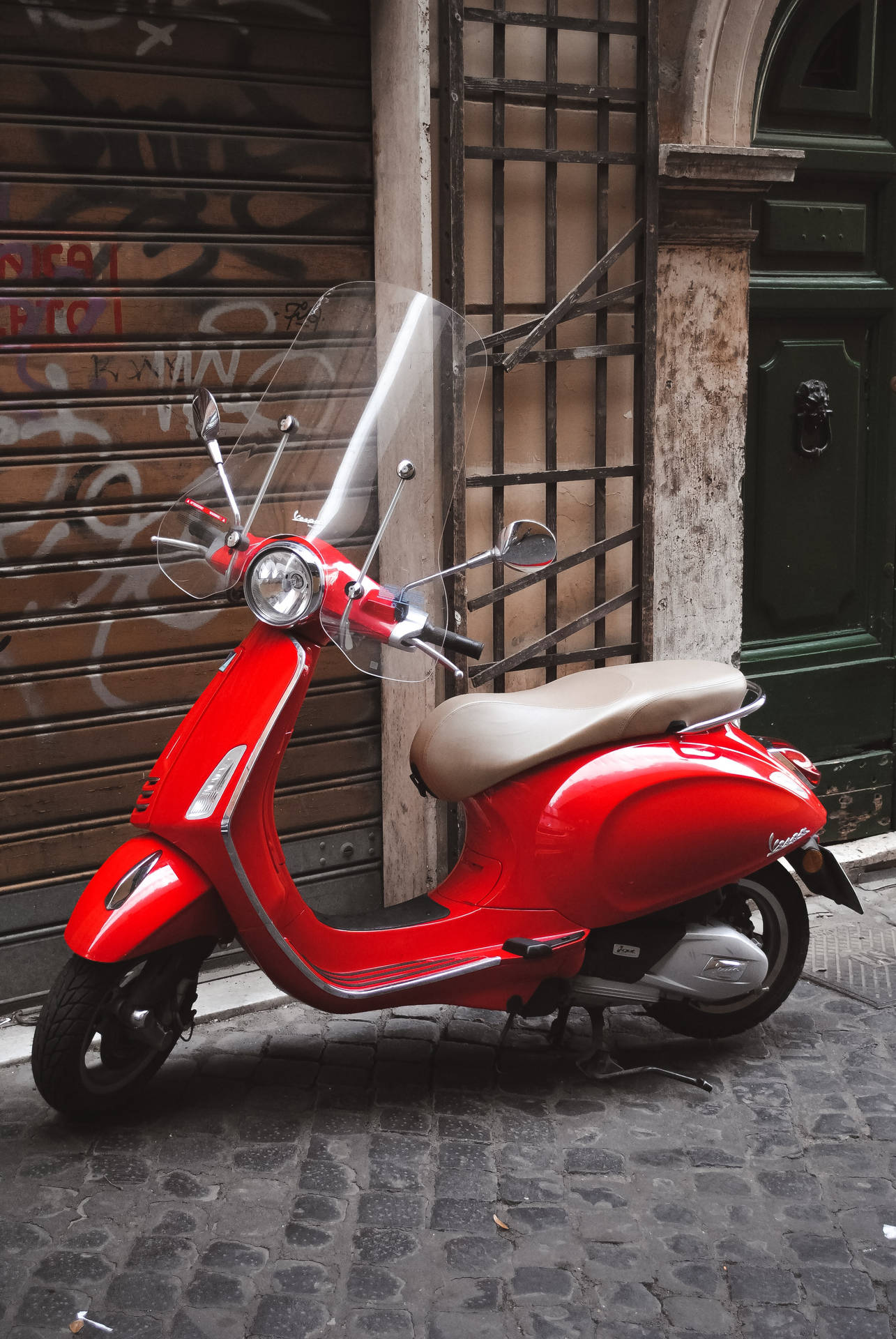 Red Bike Moped Background