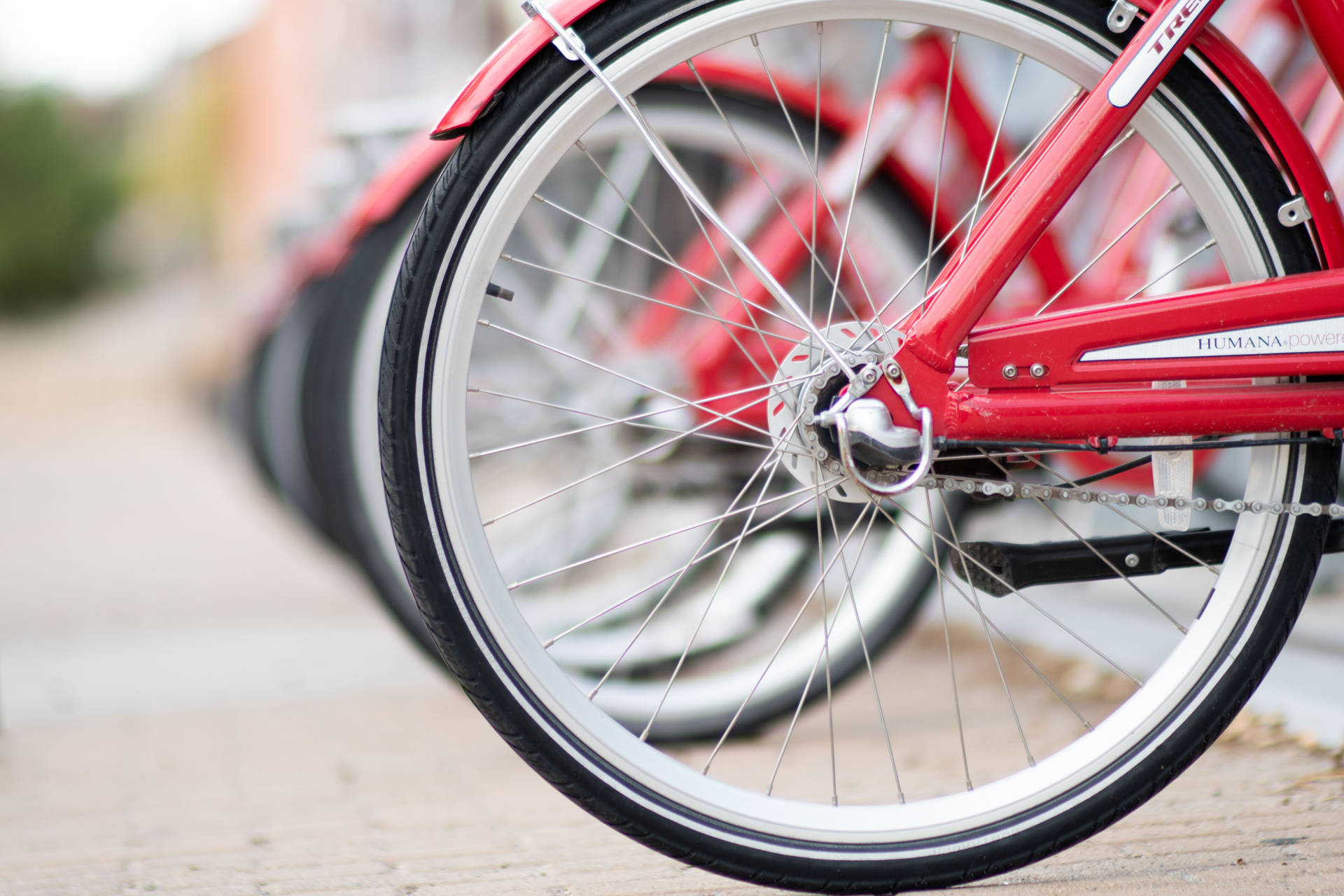 Red Bike Wheels Background