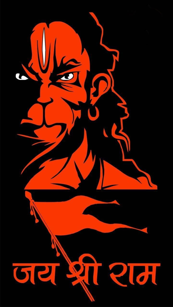 Red Black Jai Hanuman Art
