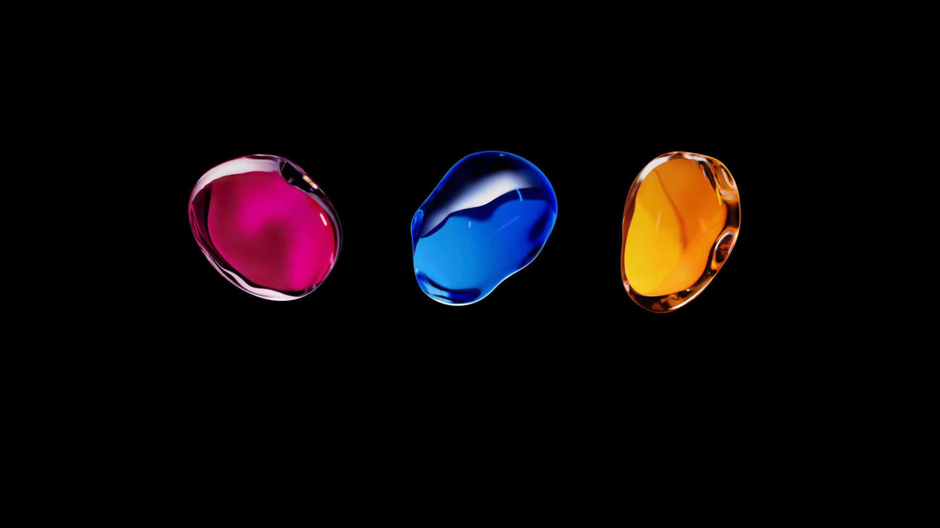 Red, Blue, And Yellow Oval Stones Background