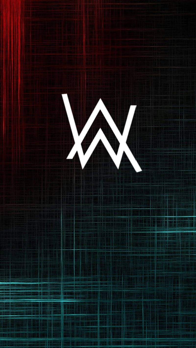 Red Blue Black Alan Walker Logo Background