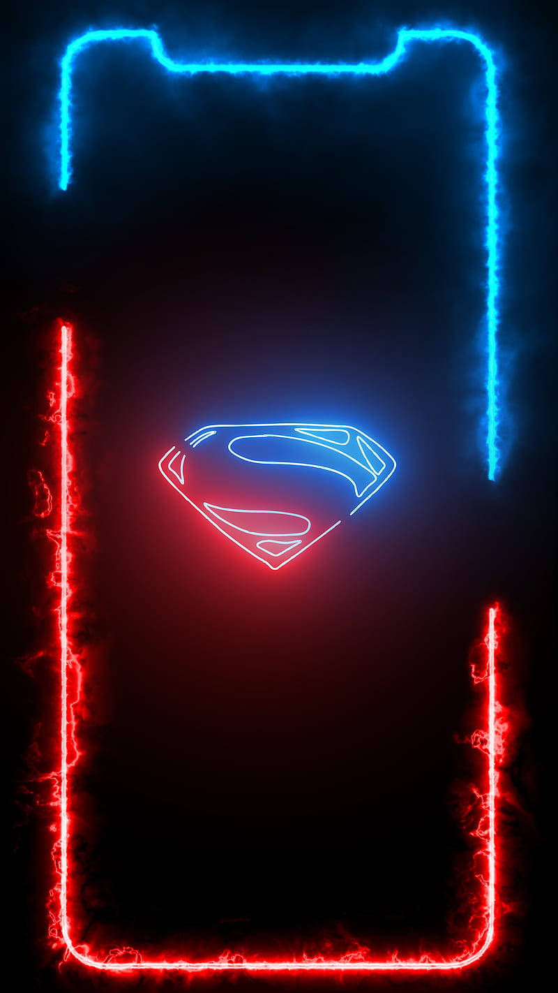 Red Blue Superman Symbol Iphone Frame Background