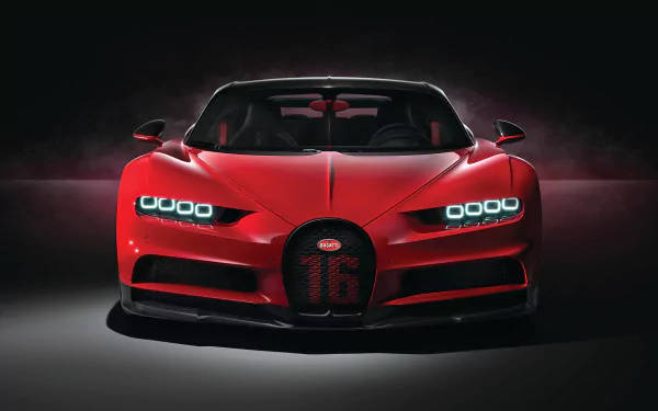 Red Bugatti Chiron 4k