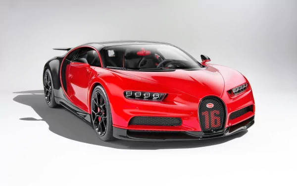 Red Bugatti Chiron 4k Background