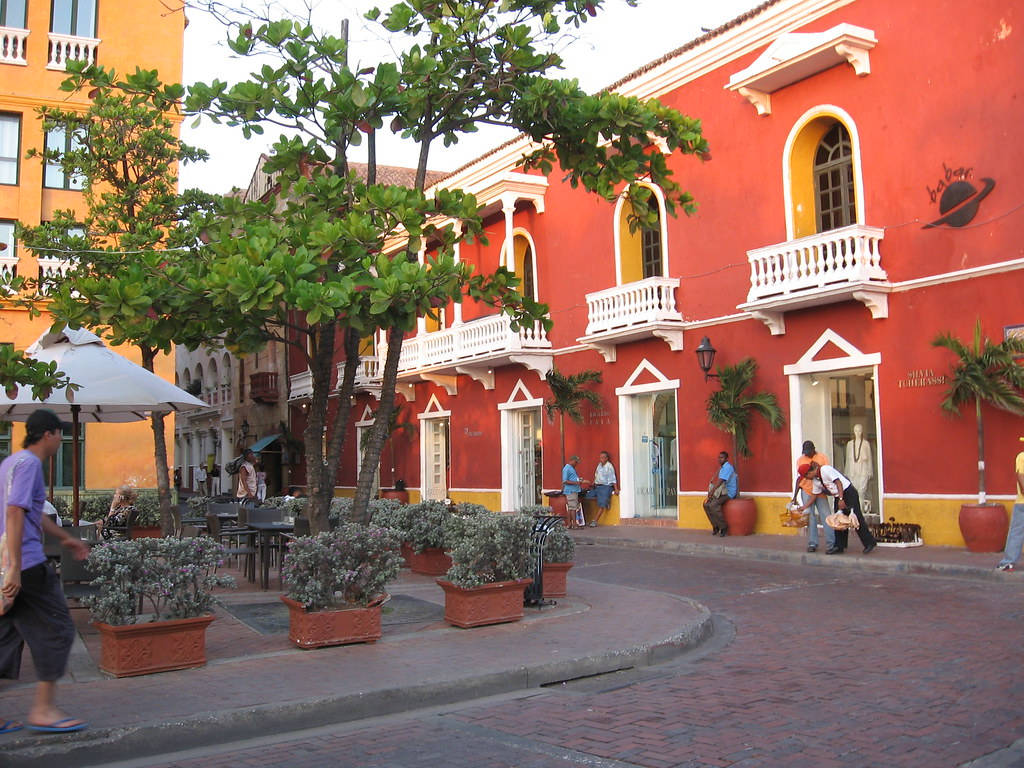 Red Building In Cartagena Colombia