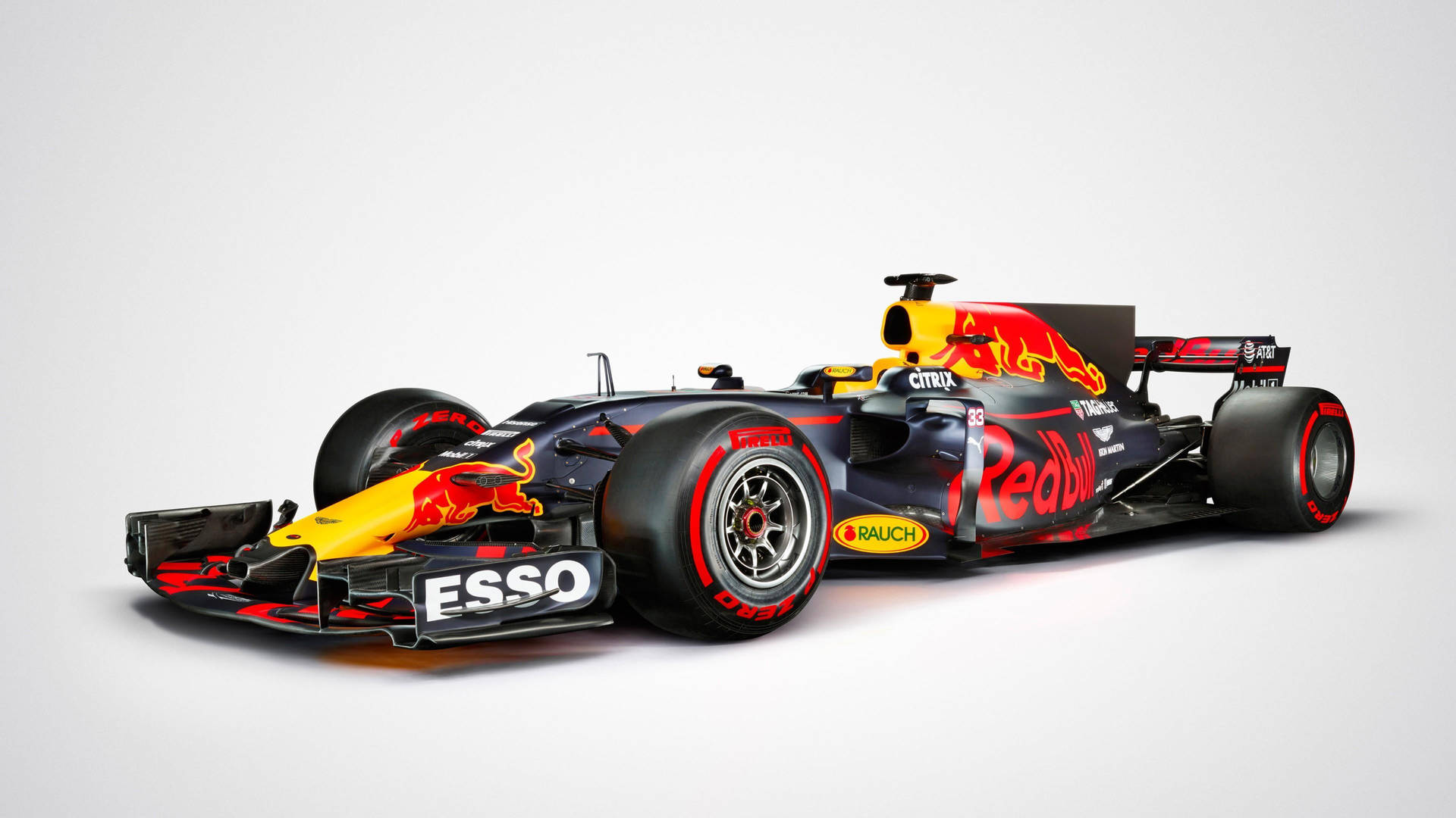 Red Bull F1 Racing Car In Action Background