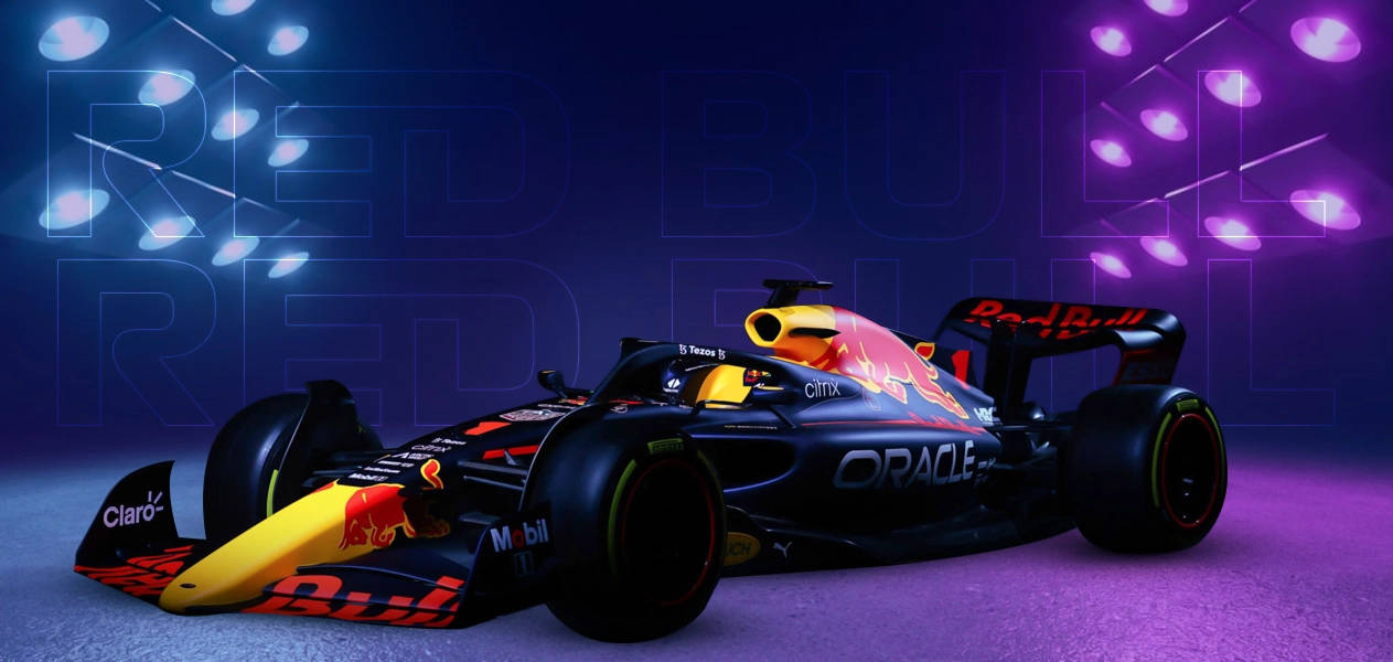 Red Bull Racing Blue Purple Lights Background