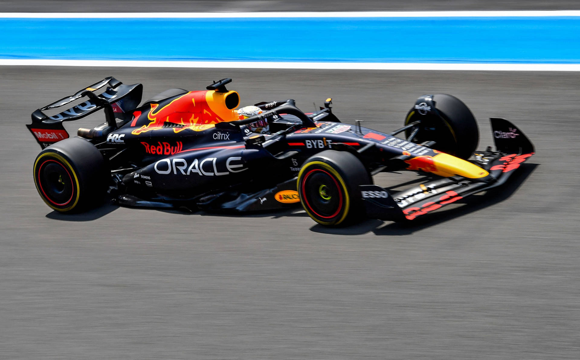 Red Bull Racing Car In Full Speed