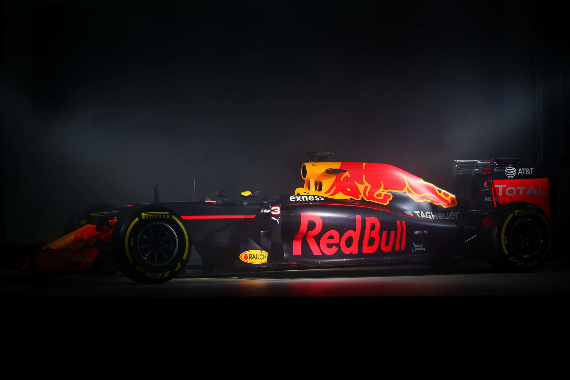 Red Bull Racing Car In The Dark