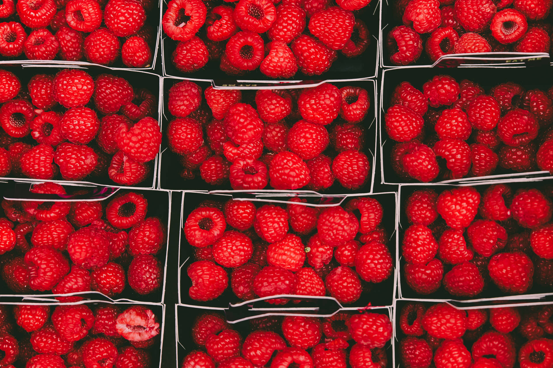 Red Bunch Of Raspberries Background
