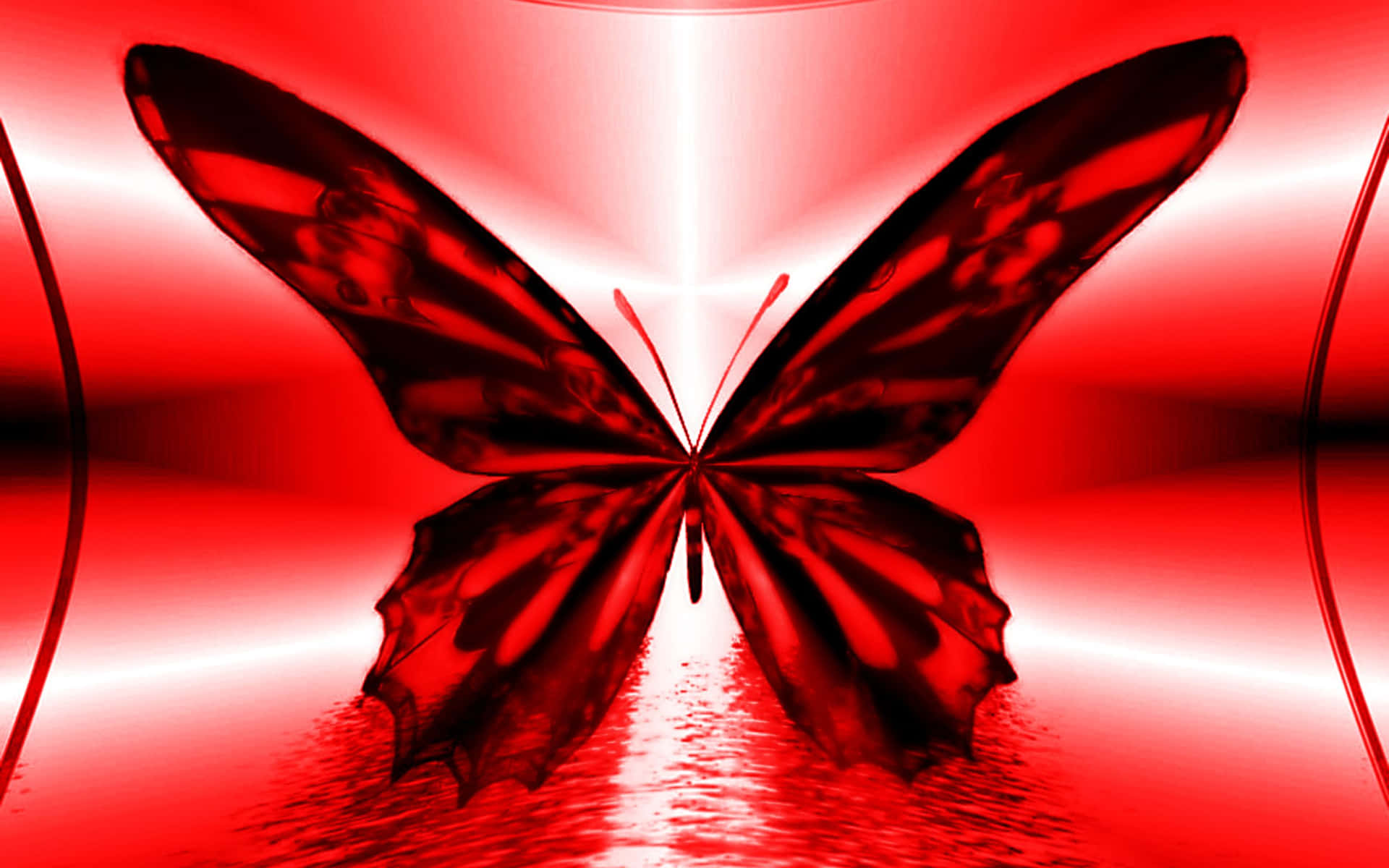 Red Butterfly Minimalist Aesthetic Background