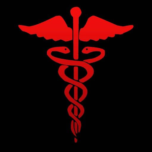 Red Caduceus Medical Symbol Background