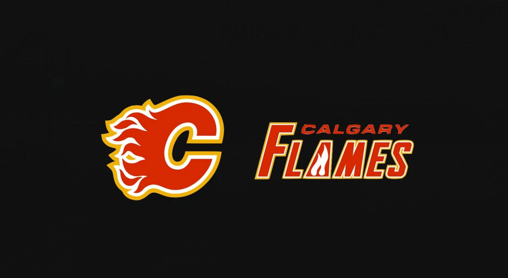 Red Calgary Flames Logo In Black Background