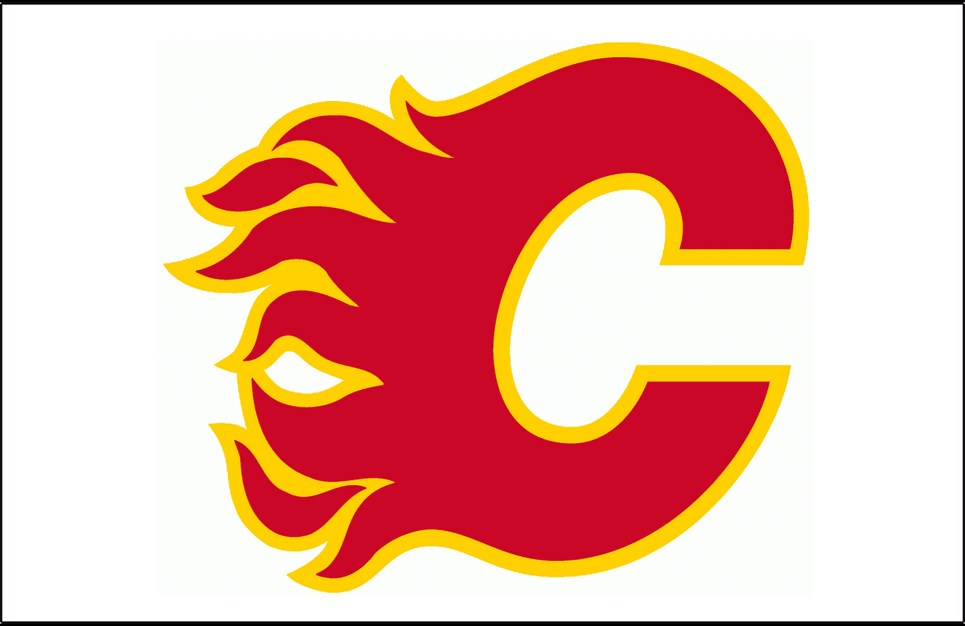 Red Calgary Flames Logo In White Background