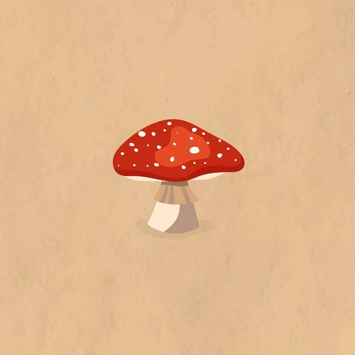 Red Cap Mushroom Aesthetic Background