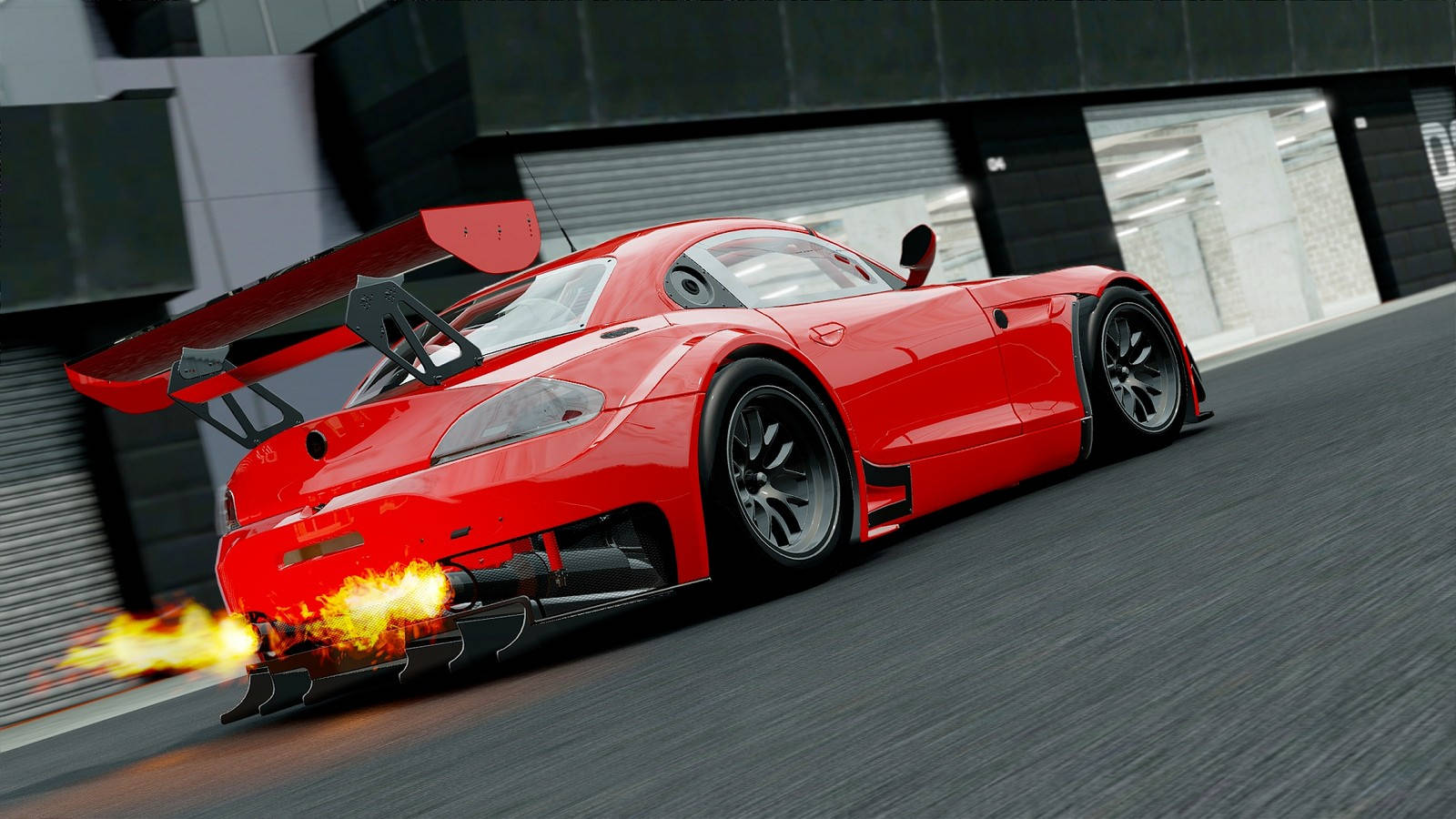 Red Car Racing Full Hd 1600x900 Background