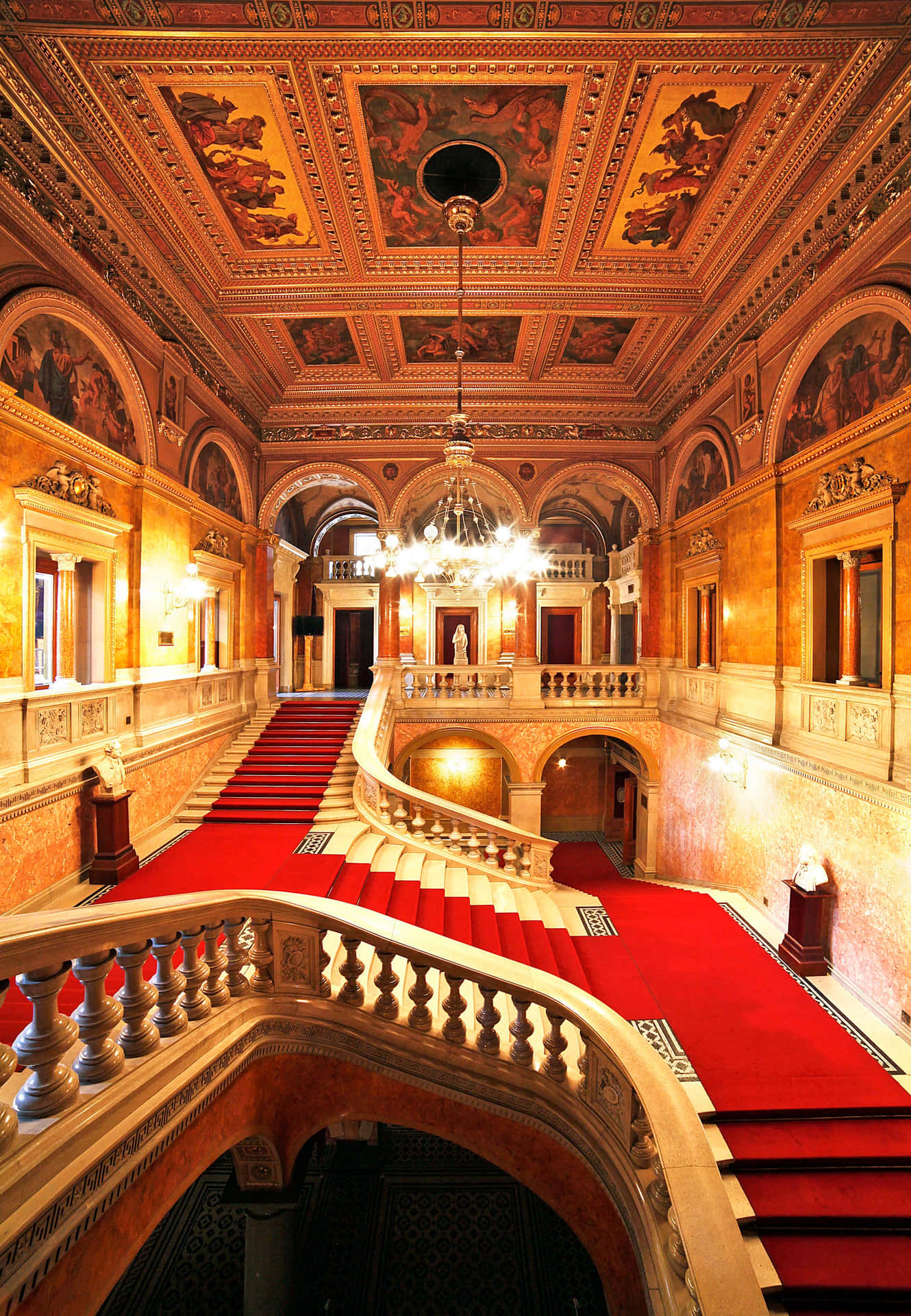 Red Carpet In La Scala Opera House Phone Background
