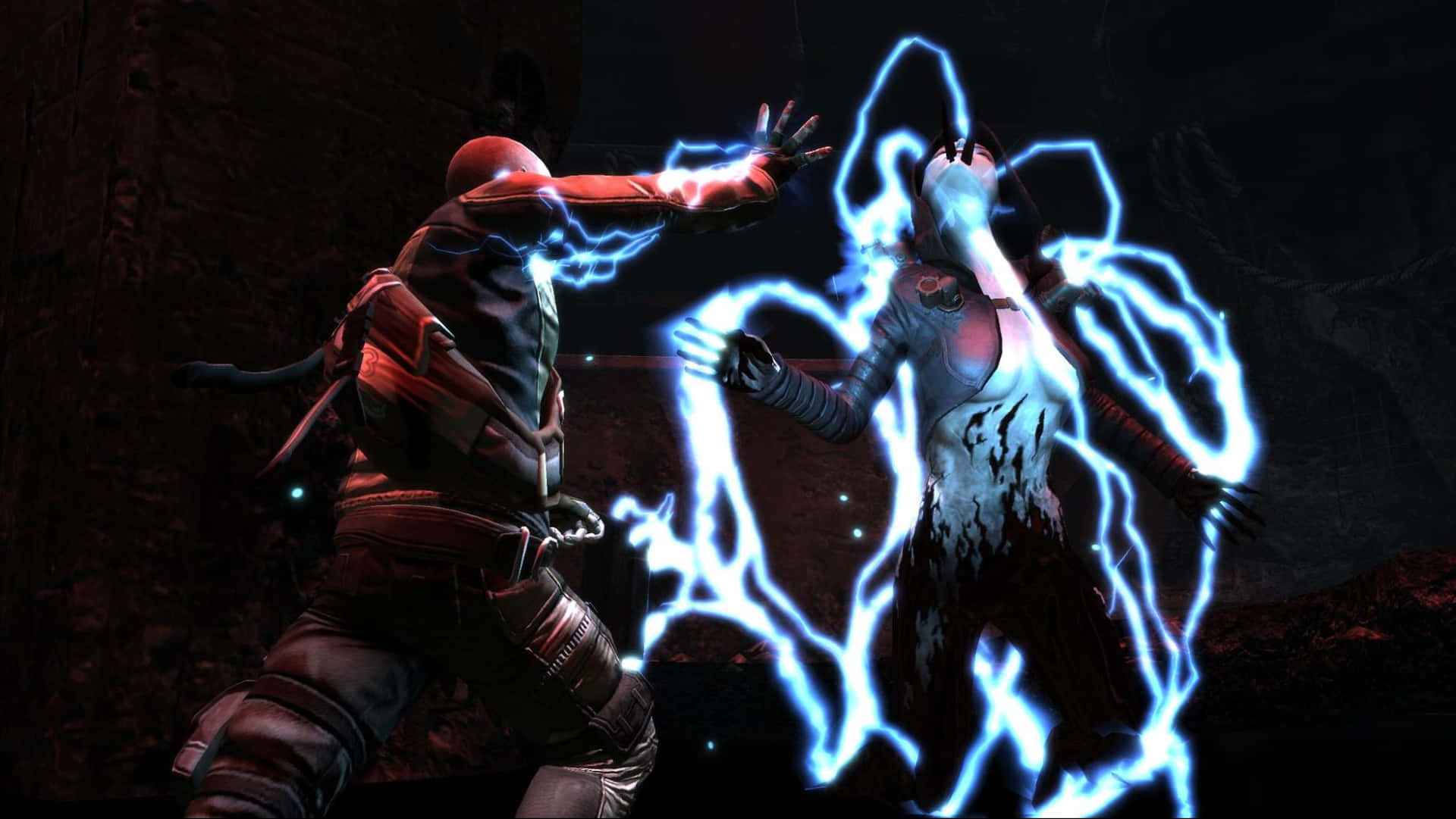 Red Character In Infamous Game Electrifying Someone