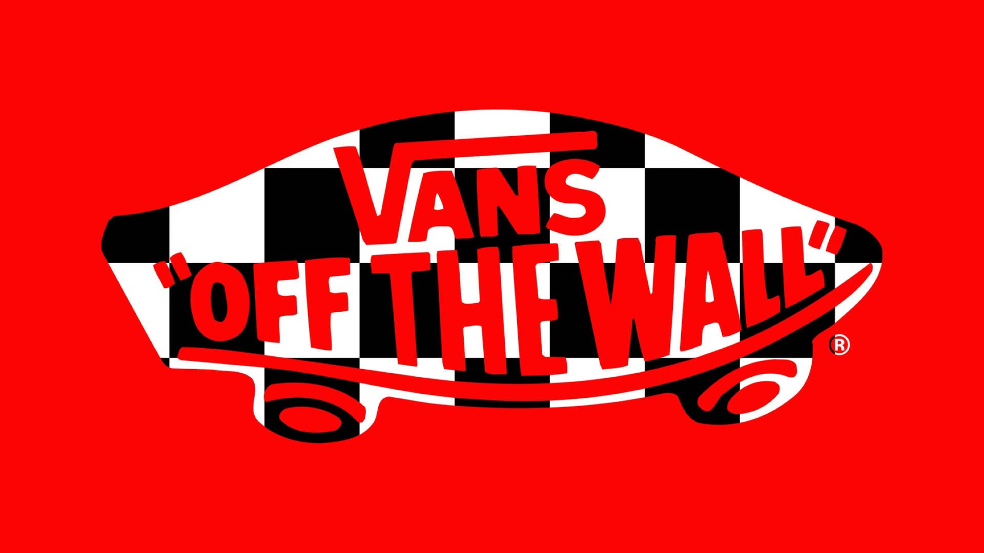 Red Checkered Vans Logo Background