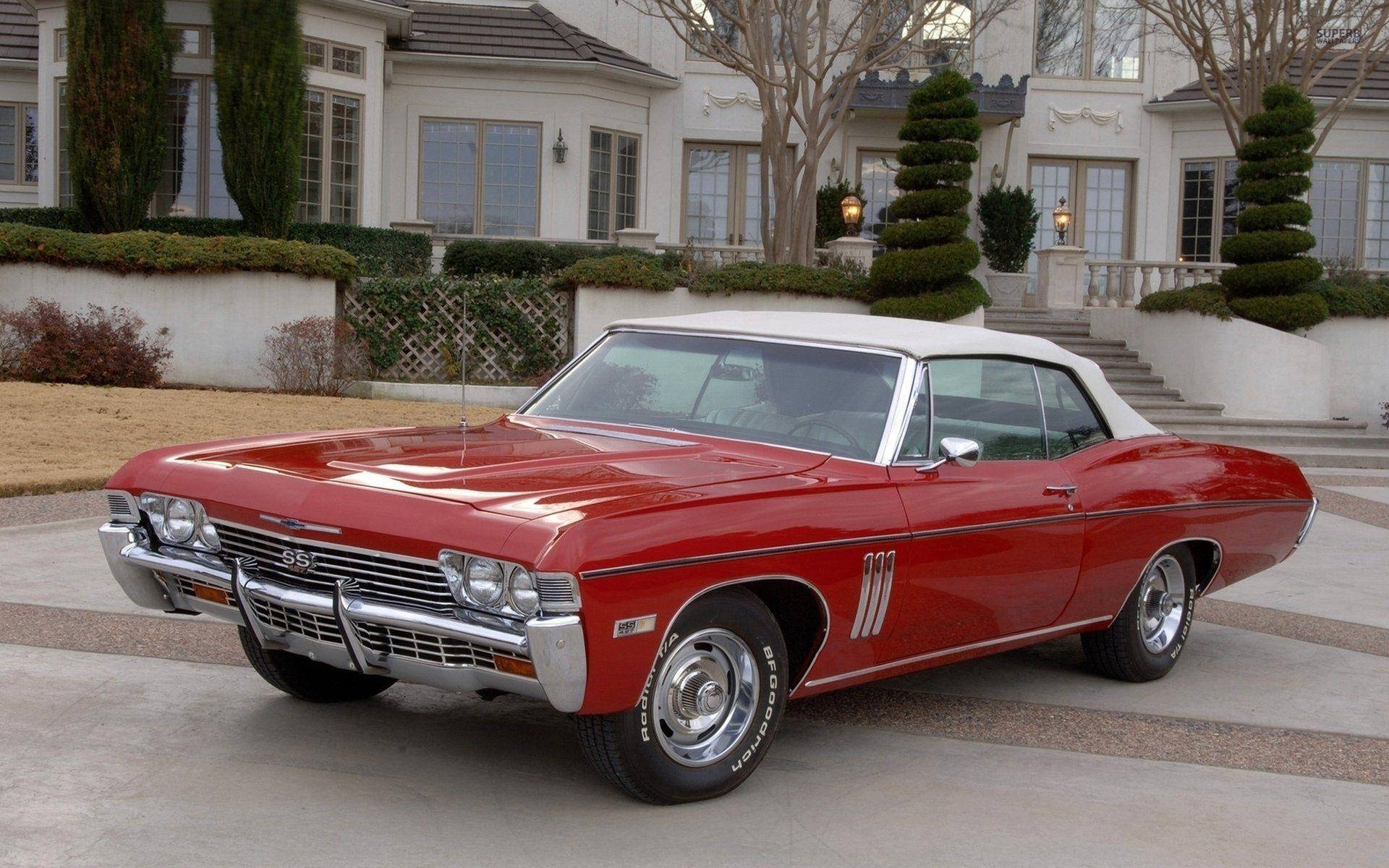 Red Chevrolet Impala 1967 Ss Background