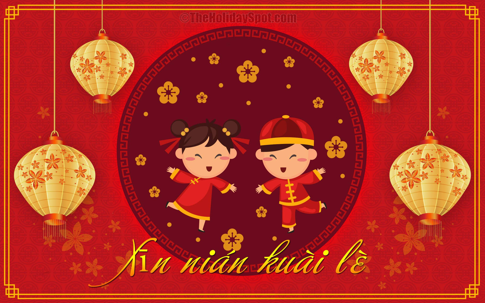 Red Chinese New Year Illustration Background