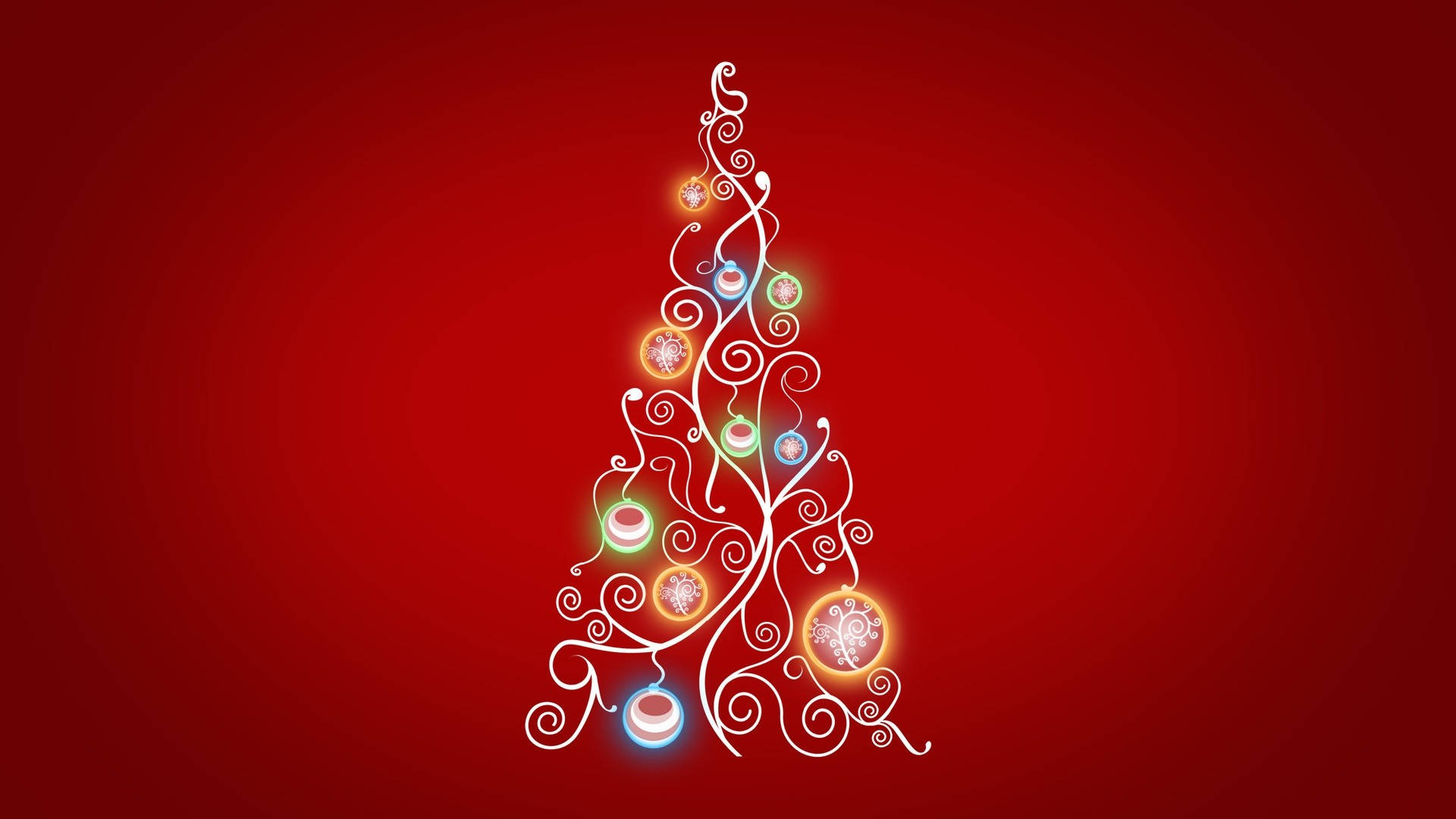 Red Christmas Background Gleaming Tree Background