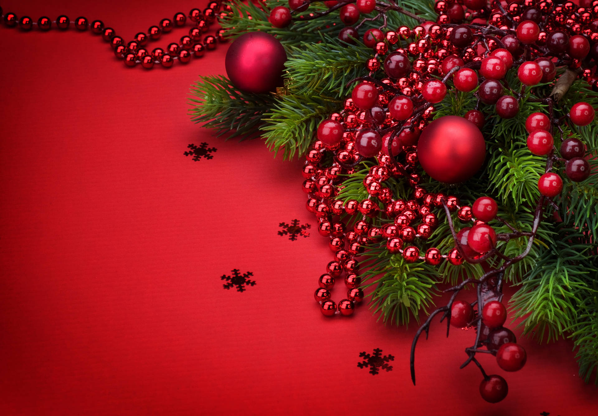 Red Christmas Background Mistletoe Background