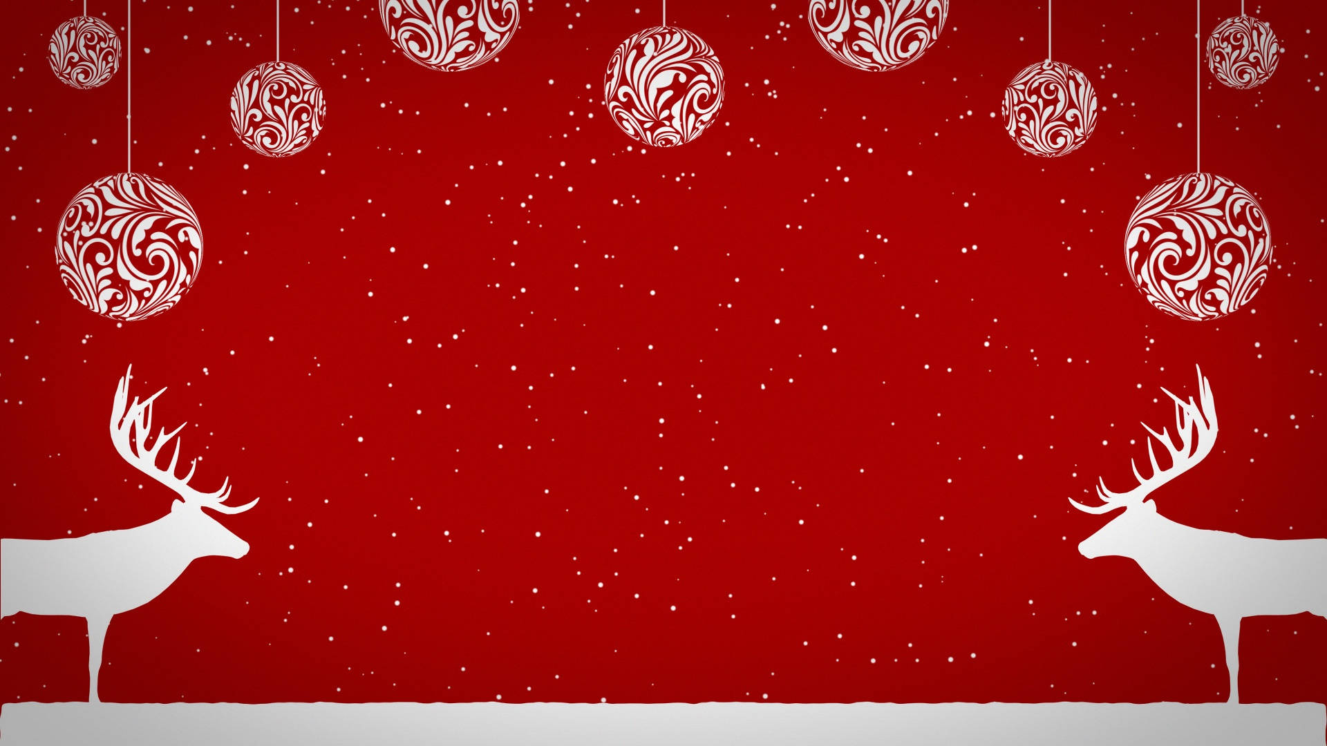 Red Christmas Background Reindeers Background