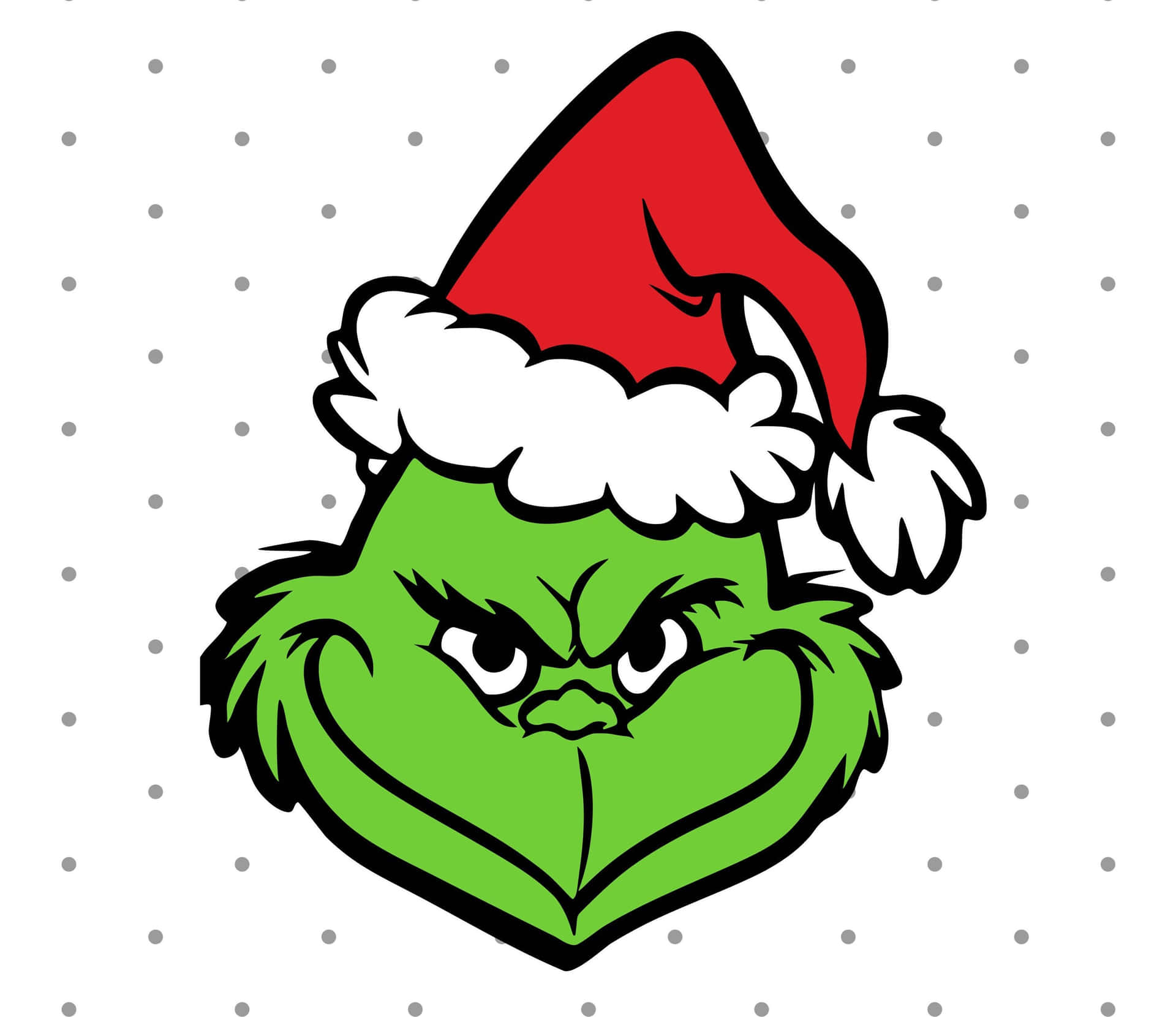 Red Christmas Hat Cute Grinch Background