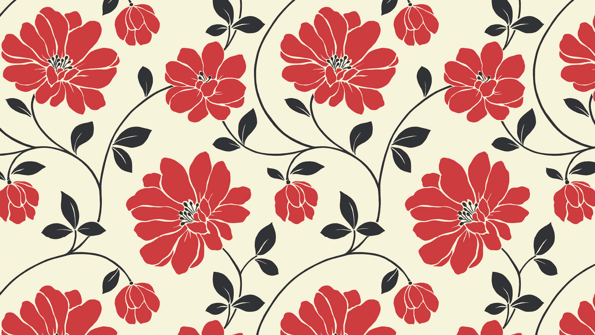 Red Chrysanthemums Hd Pattern Background