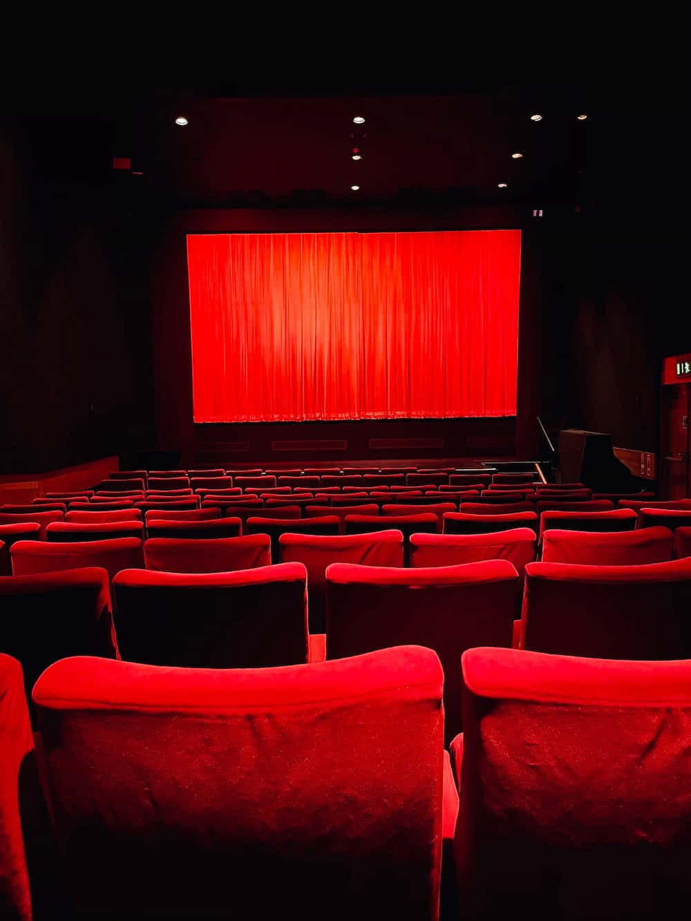 Red Cinema Hall Empty Seats