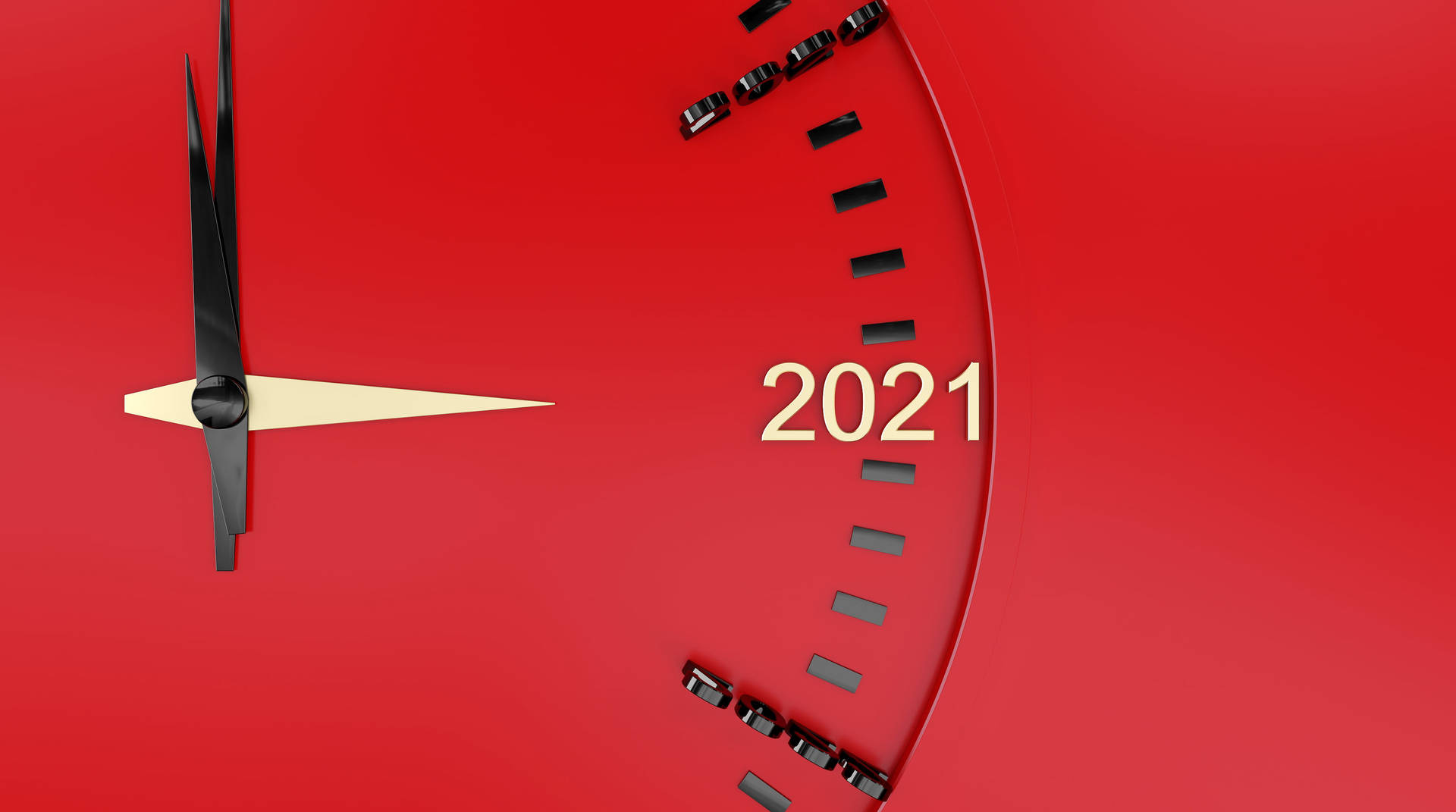 Red Clock 2021 Desktop Background