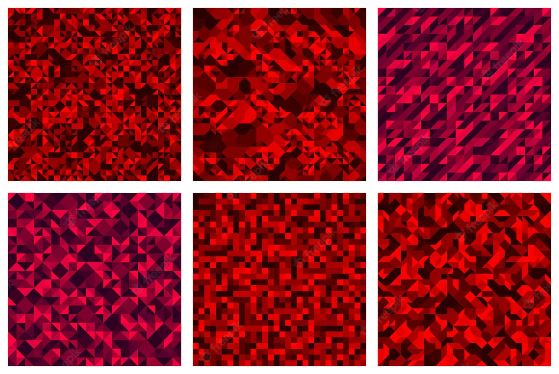 Red Collage Wallpaper- Red Blocks Of Artistic Chaos Background