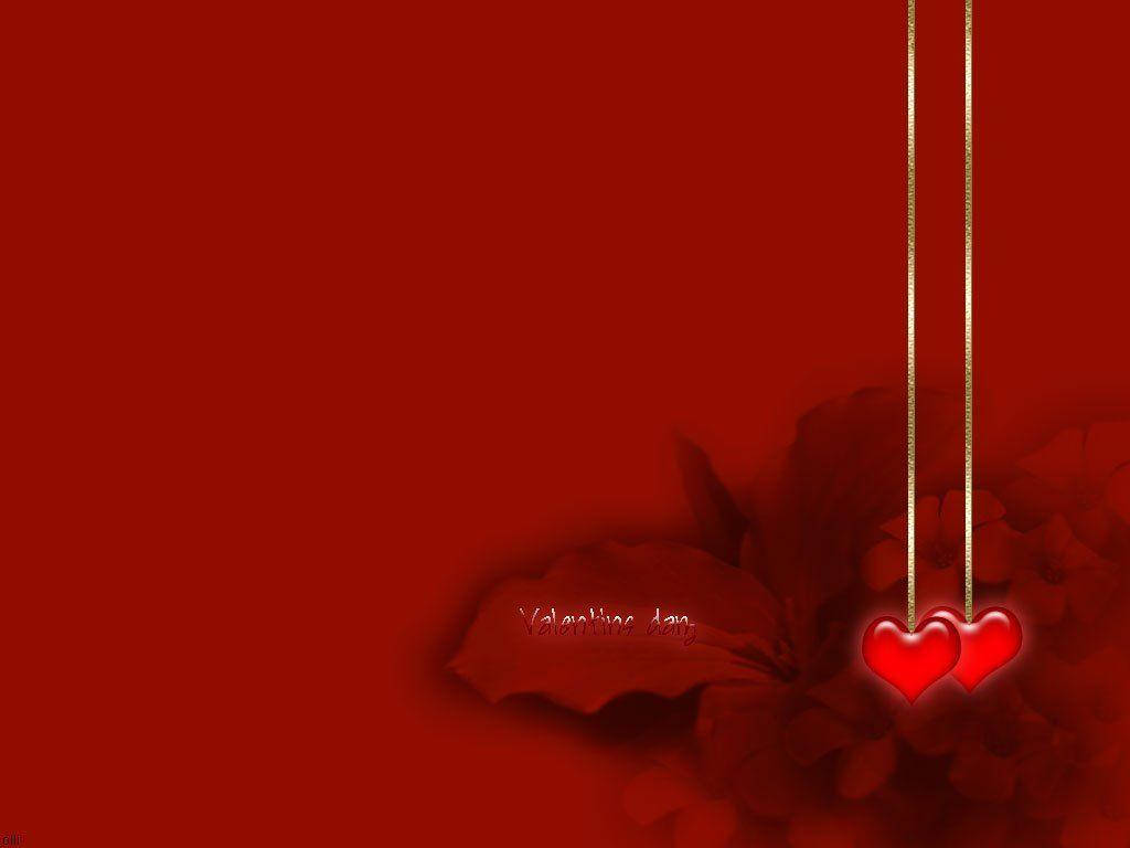 Red Color Hearts And Flowers Background