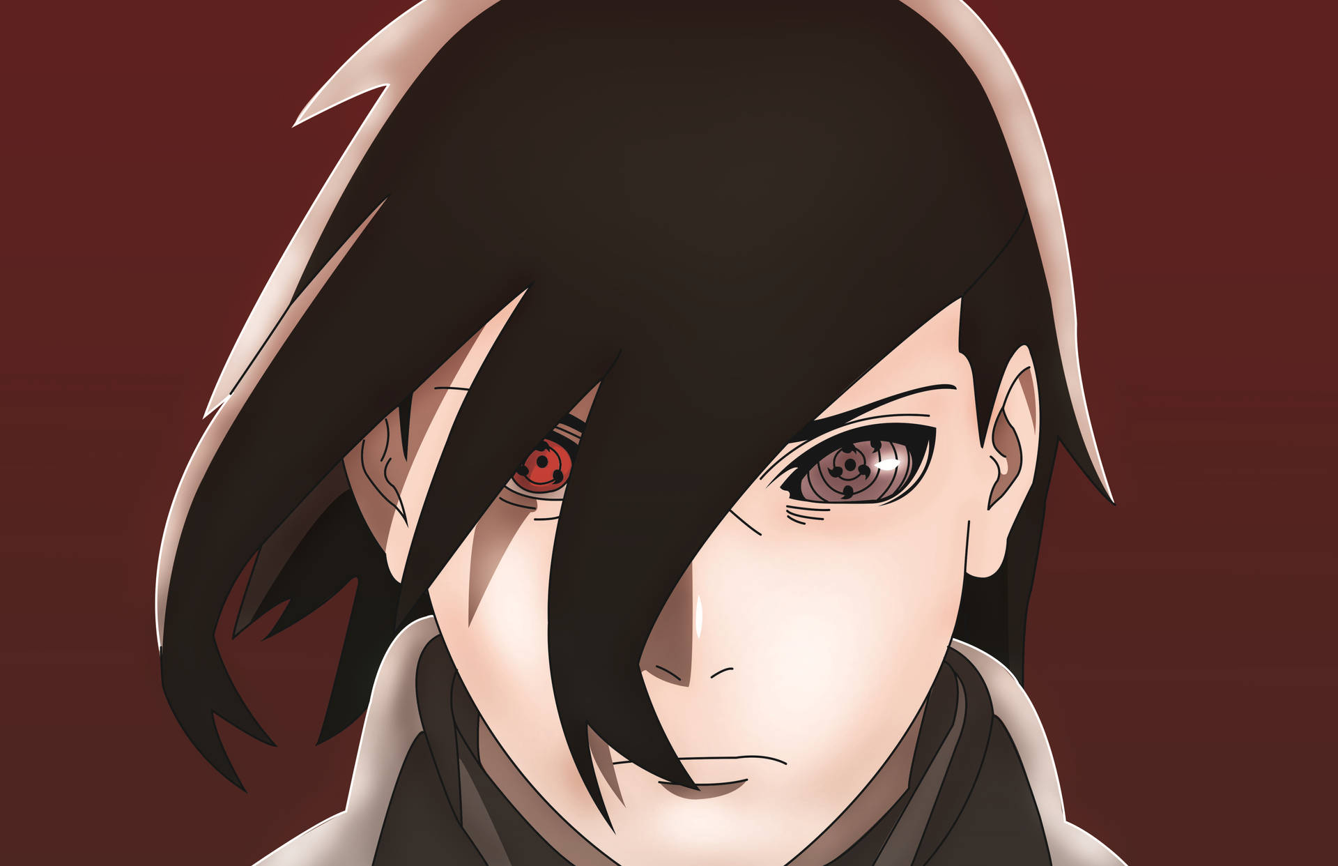 Red Cool Sasuke Background