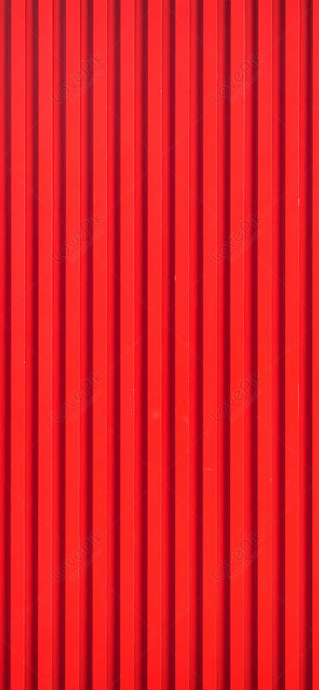 Red Corrugated Metal Wall Background Background